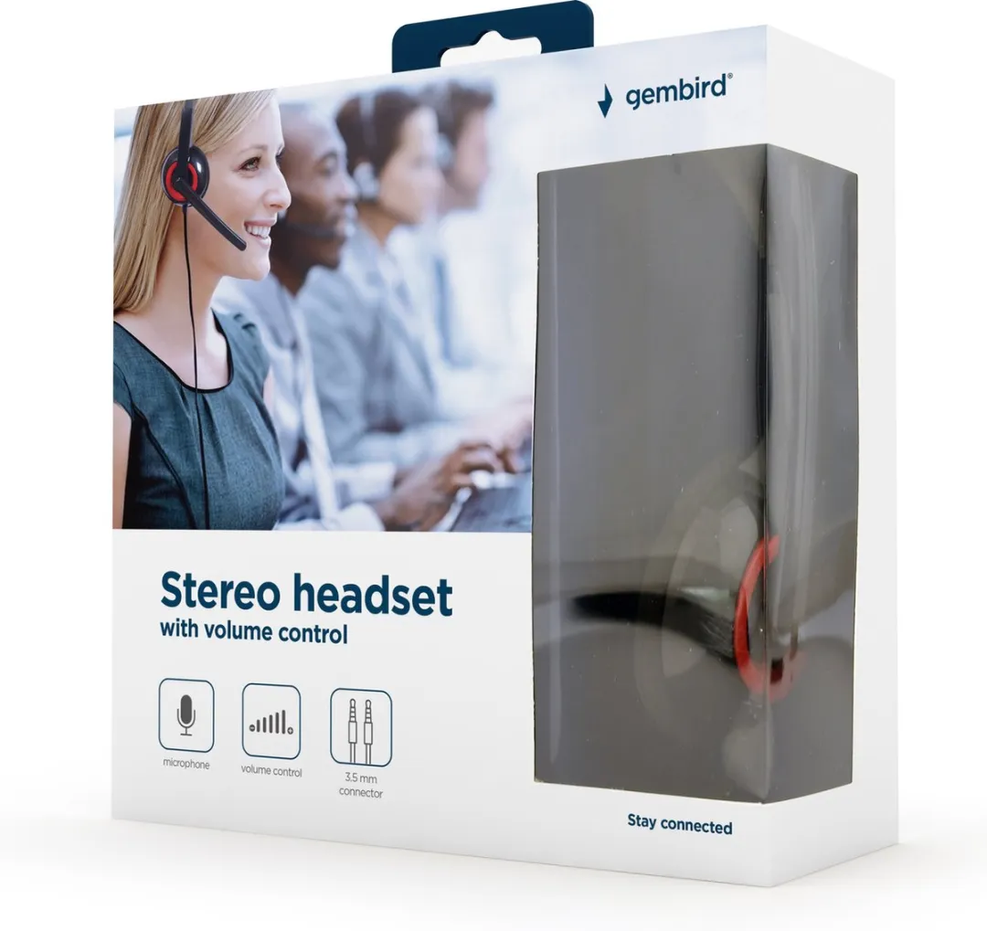 Gembird MHS-002 Headset - Zwart/Rood