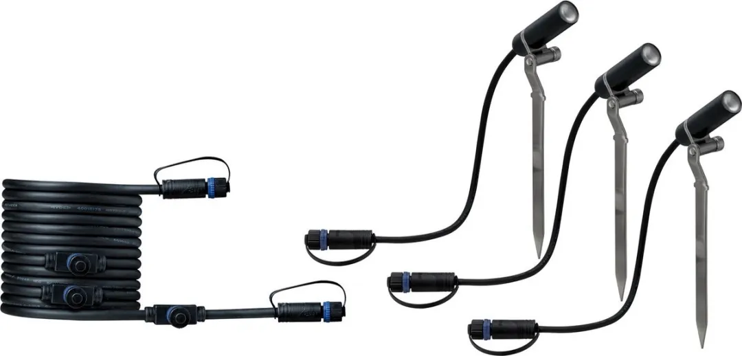 Paulmann Plug & Shine Plantini LED Tuinspots Uitbreidingsset 3x2W 3000K - Antraciet