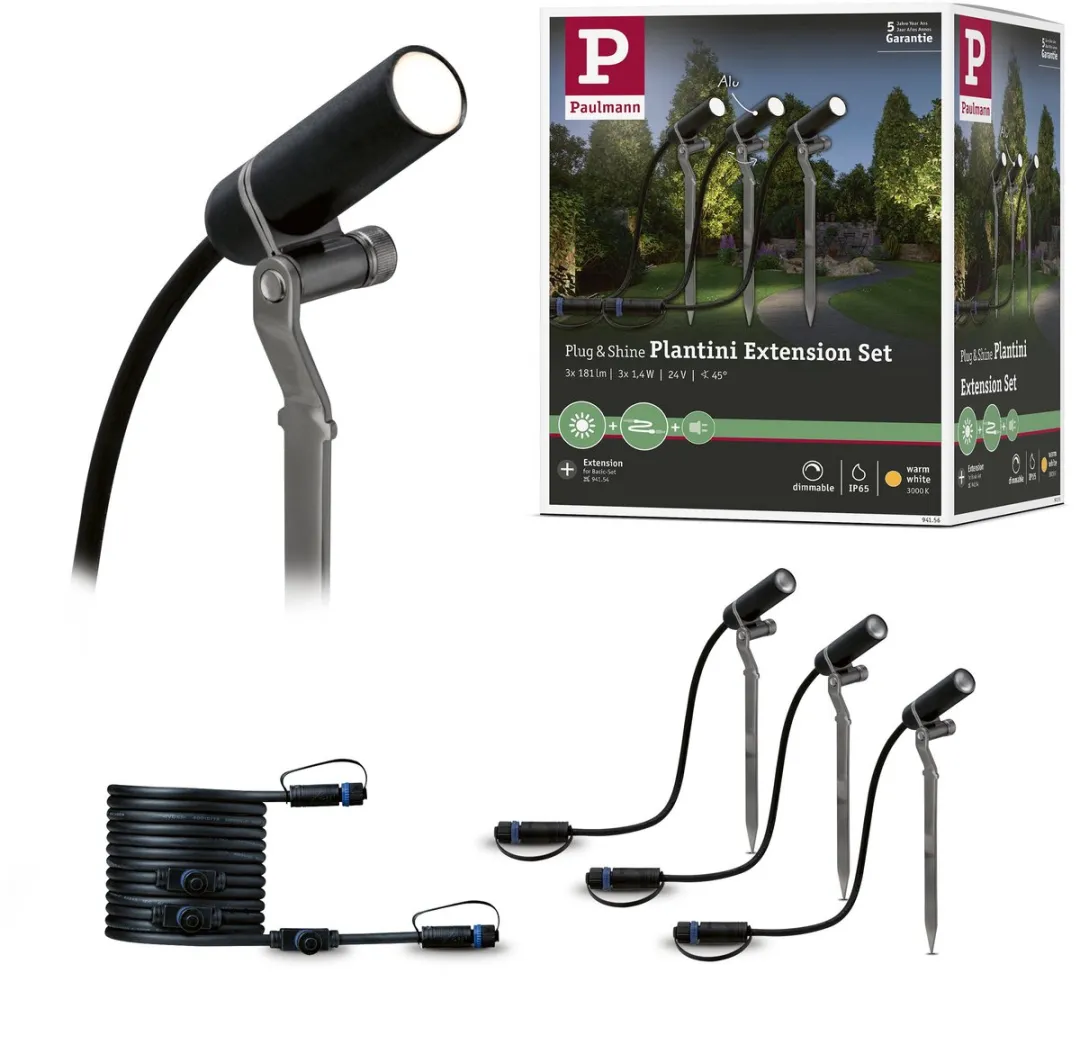 Paulmann Plug & Shine Plantini LED Tuinspots Uitbreidingsset 3x2W 3000K