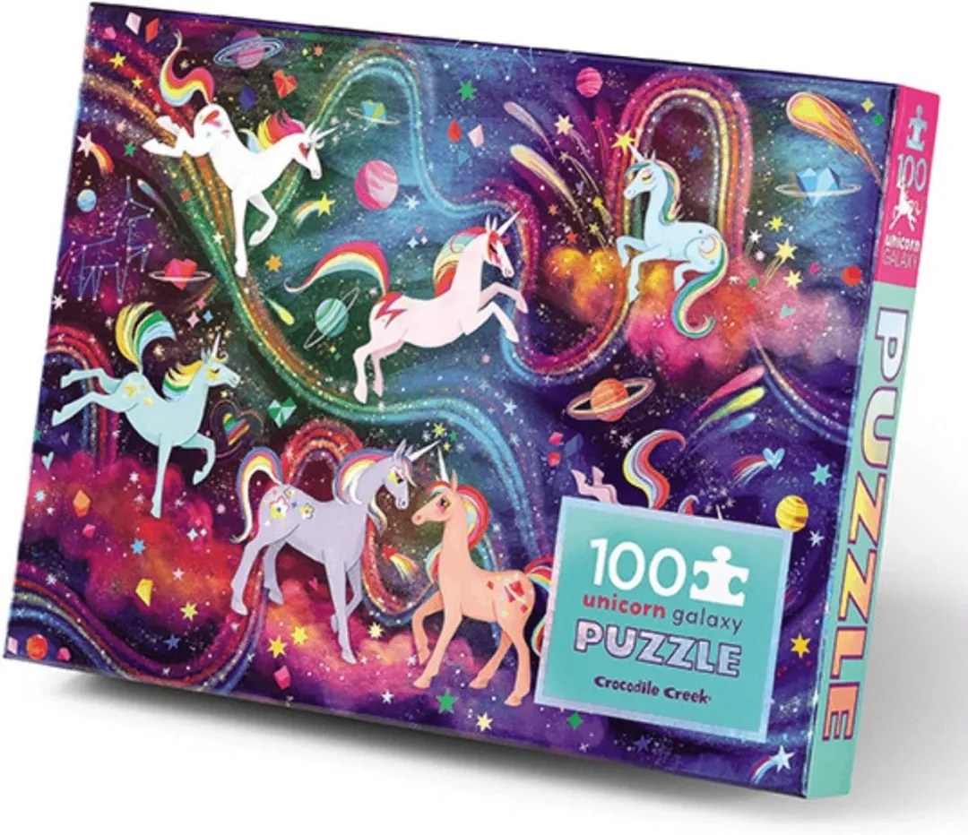 Crocodile Creek Holografische Puzzel Unicorn Galaxy 100 Stuks