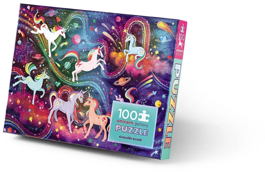 Crocodile Creek Holografische Puzzel Unicorn Galaxy 100 Stuks