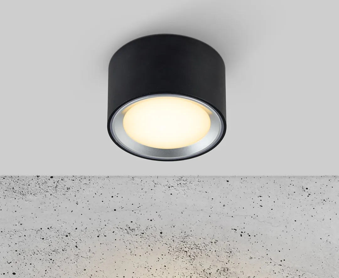 Nordlux Fallon Surface-downlight 3-staps Moodmaker - 6W - Zwart/Staal
