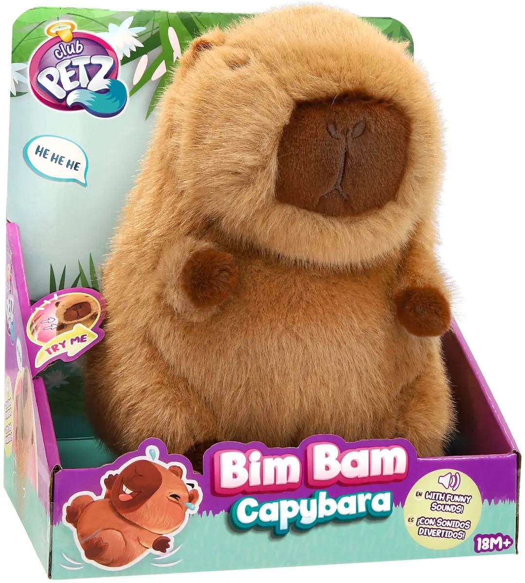 Club Petz Bim Bam Capibara - Interactieve Knuffel - 16cm - Bruin - afbeelding 5 van 6