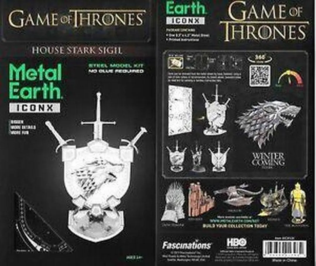 Metal Earth ICONX Game of Thrones House Stark Wapenschild - afbeelding 6 van 6