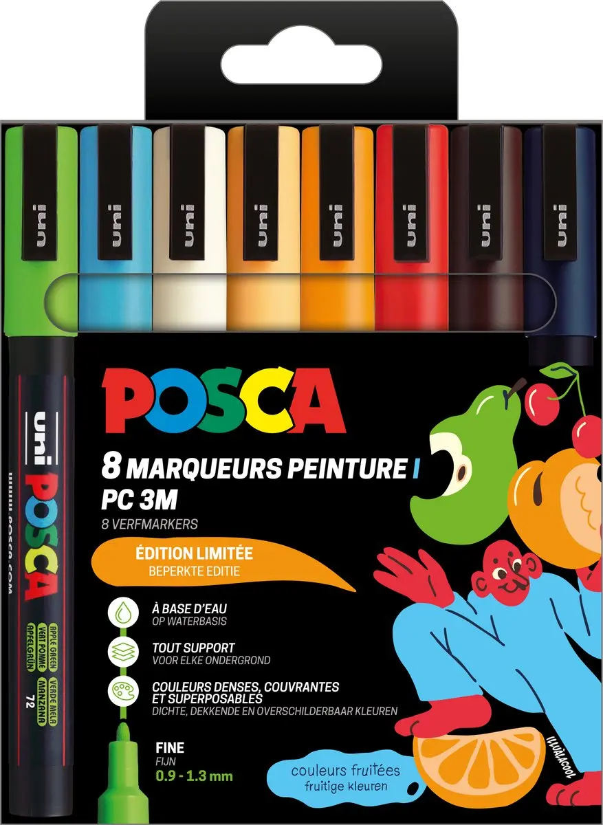 Posca PC3M Markers Set Fruity Colors