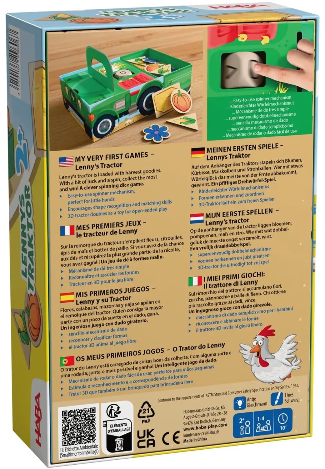 Haba Mijn Eerste Spellen Lenny's Tractor Dobbelspel - afbeelding 2 van 5
