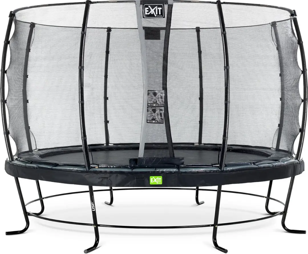 EXIT Elegant Trampoline ø366cm - met Veiligheidsnet - Rond - Voor Kinderen - Zwart