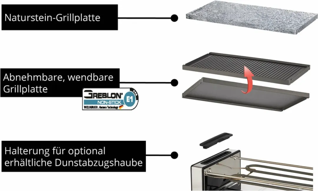 Unold Gourmetstel 8 Personen 1200W - Zwart/RVS - afbeelding 6 van 6