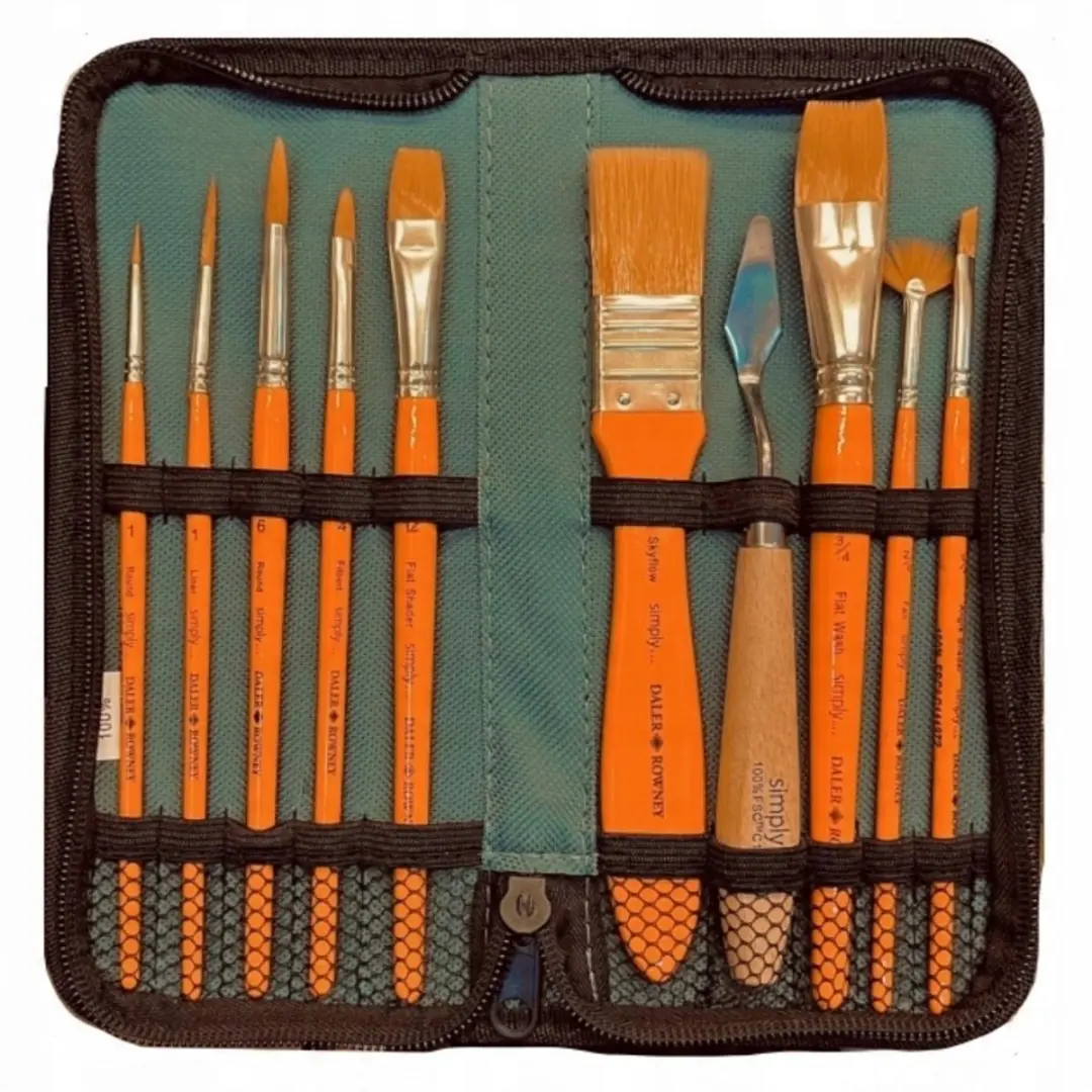 Daler Rowney Acryl Penseel Set met Spatel