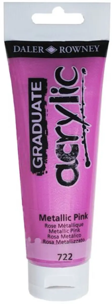 Daler Rowney Graduate Acrylic Paint 120ml - Metallic Pink - afbeelding 2 van 2