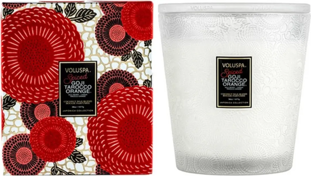 Voluspa Japonica Holiday Spiced Goji Tarocco Orange Geurkaars - 1077g - afbeelding 3 van 4