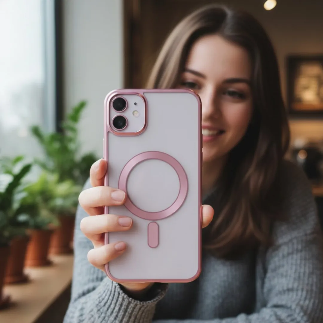 NUVEX iPhone 17 Pro MagSafe Hoesje - Roze Transparant