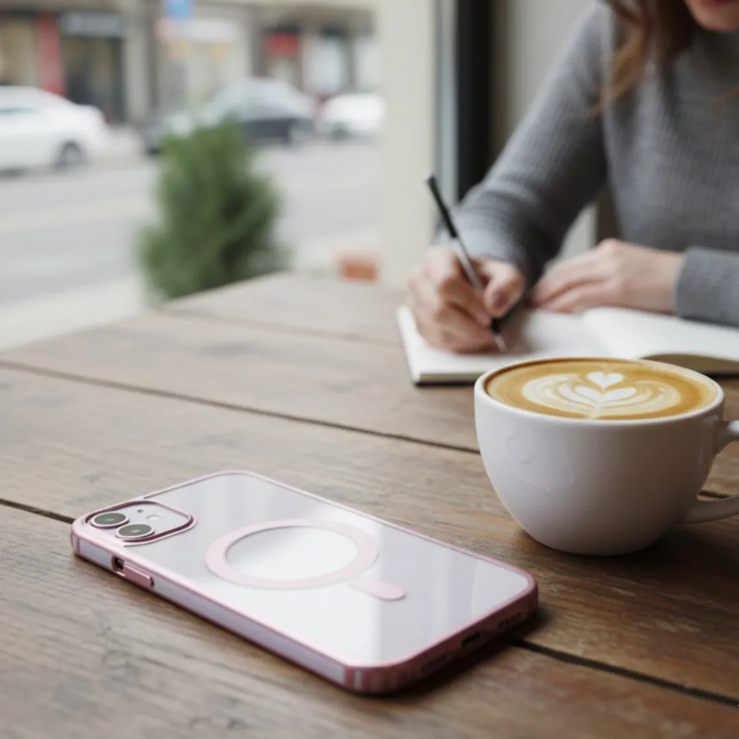 NUVEX iPhone 17 Pro MagSafe Hoesje - Roze Transparant