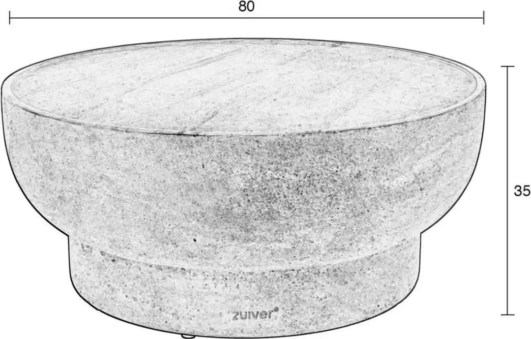 Zuiver Noble Salontafel Rond Beige - Ø80cm - afbeelding 4 van 6