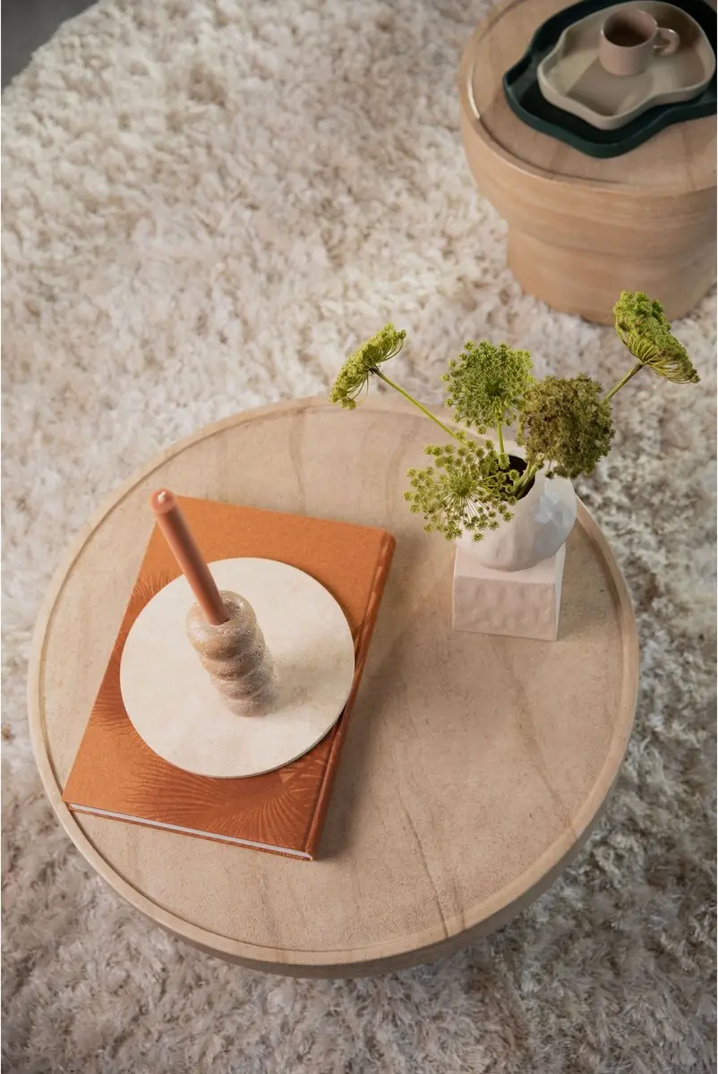 Zuiver Noble Salontafel Rond Beige - Ø80cm - afbeelding 3 van 6