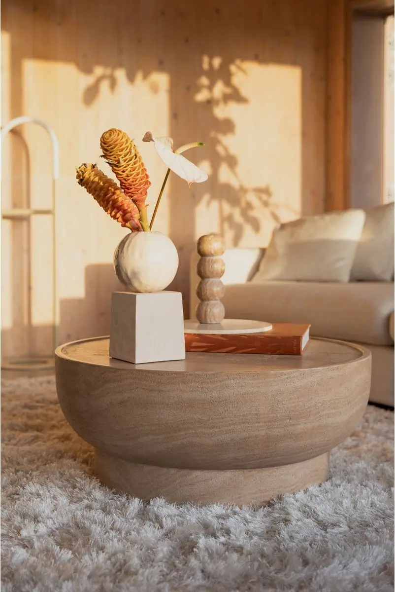 Zuiver Noble Salontafel Rond Beige - Ø80cm - afbeelding 2 van 6