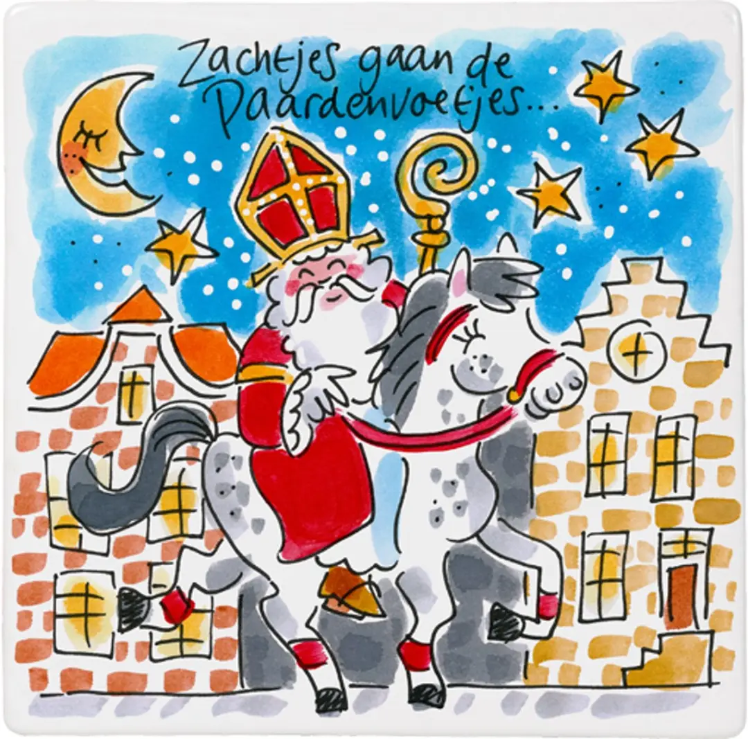 Blond Amsterdam, Sint: Tegel 13 cm Sint op Pad