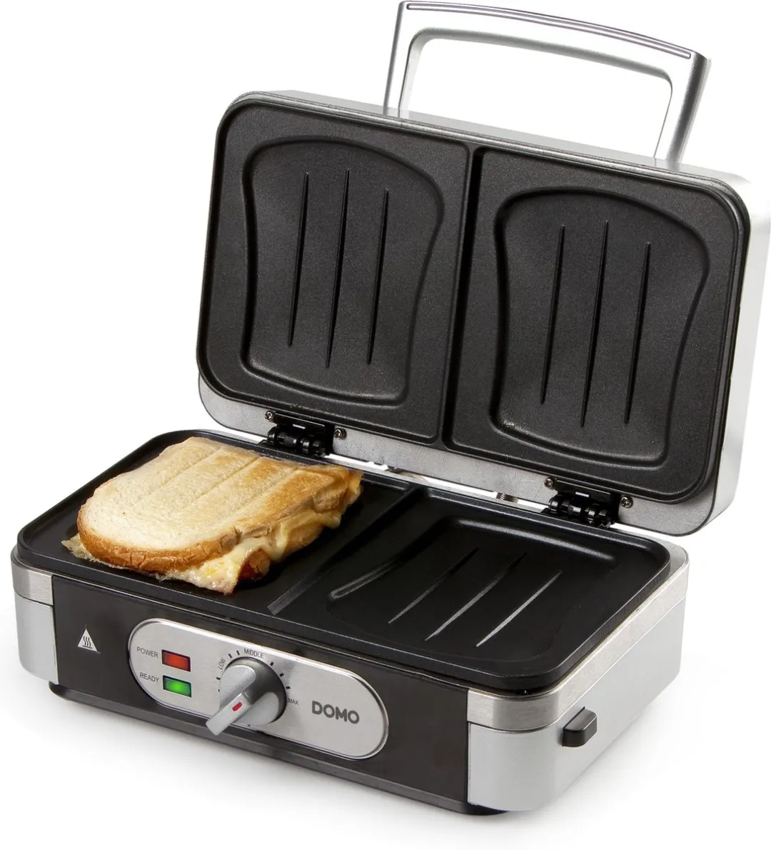 Domo DO9136C Snackmaker 3-in-1 - 1000W - Zilver