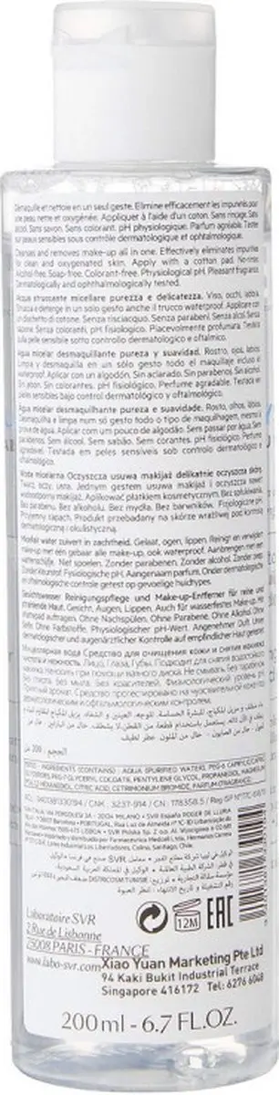 SVR Physiopure Micellair Water 200ml - afbeelding 6 van 6