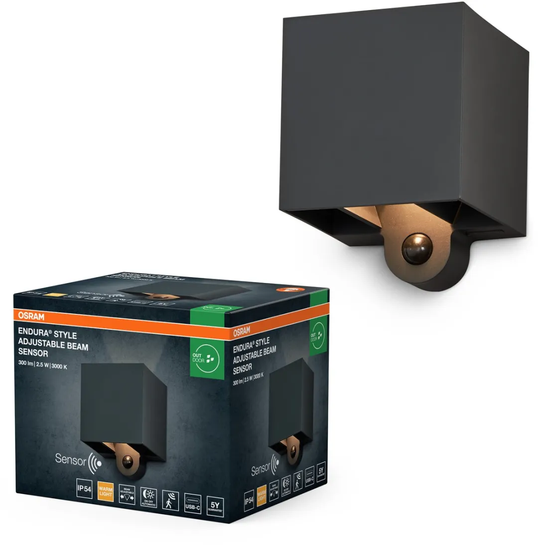 Osram Endura Style Adjustable Beam Sensor 2,5W - Donkergrijs