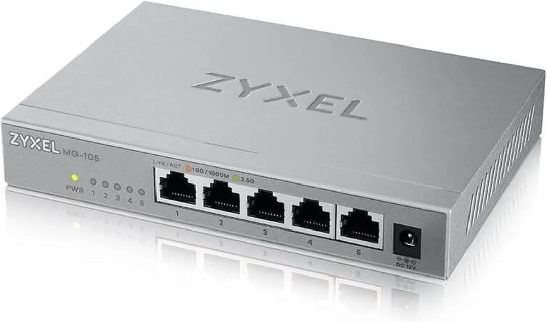 Zyxel MG-105 5-Poort 2.5G Multi-Gigabit Switch - Staal
