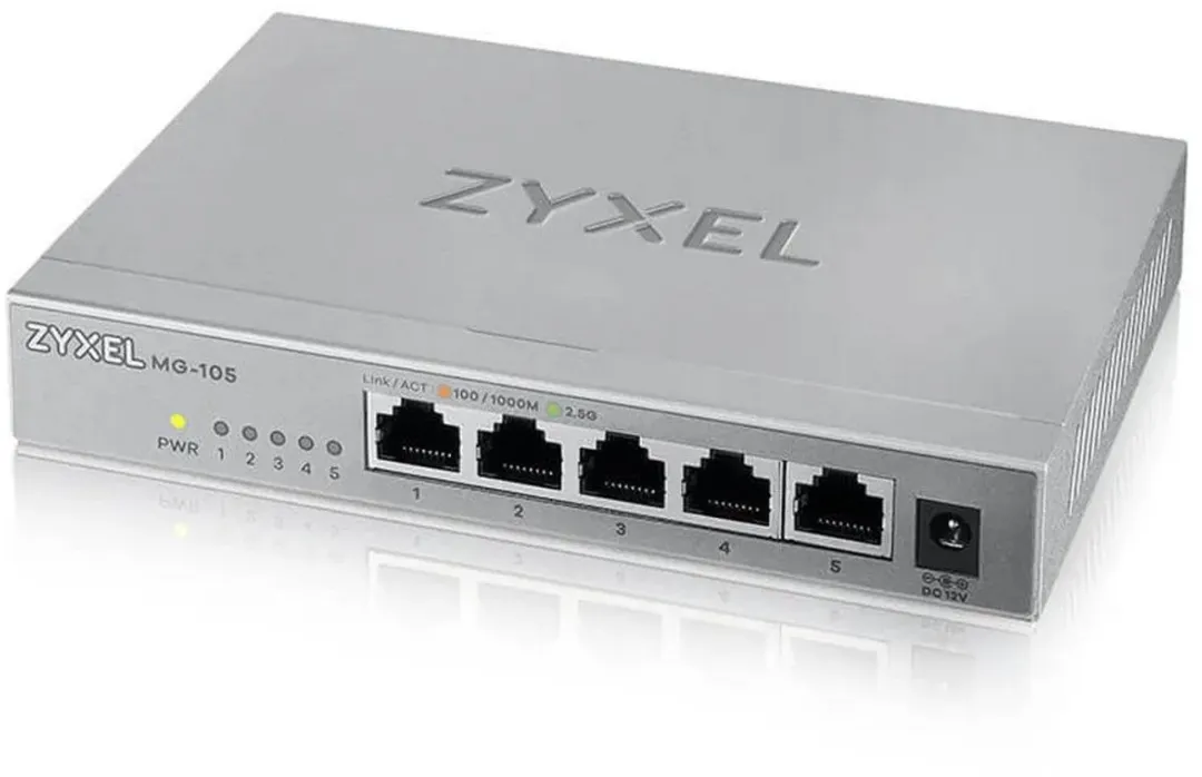 Zyxel MG-105 5-Poort 2.5G Multi-Gigabit Switch - Staal
