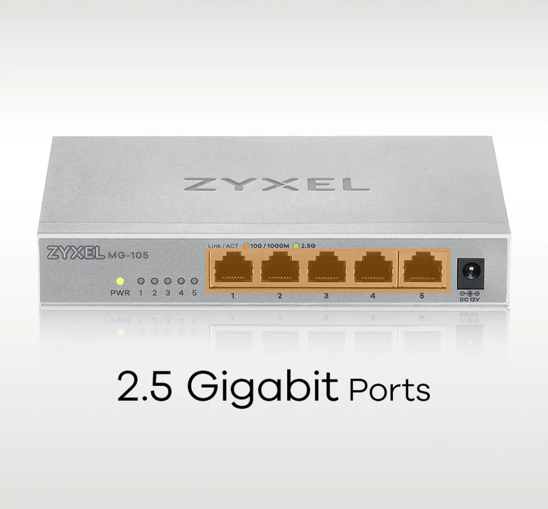 Zyxel MG-105 5-Poort 2.5G Multi-Gigabit Switch - Staal