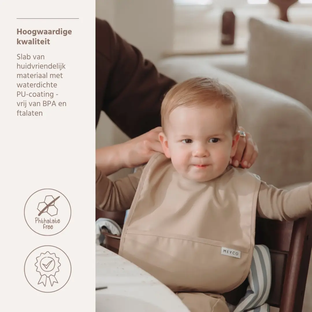 Meyco Baby Uni Slab met Opvangbakje - 2-pack - Dark Taupe - afbeelding 5 van 5