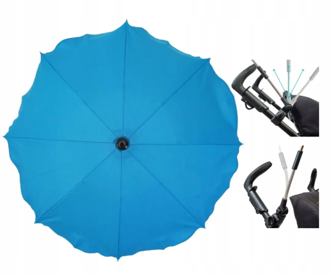 Blauwe Kinderwagenparasol 75cm UV50+ Bescherming