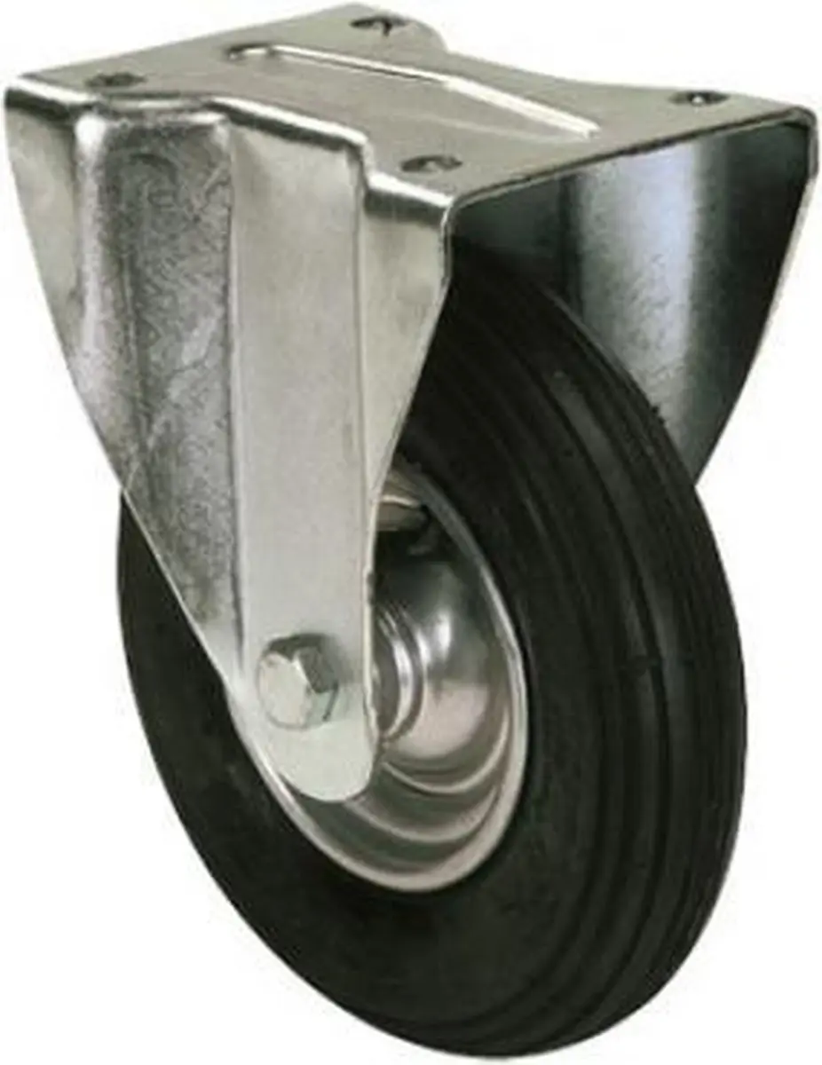 Vorel Vast Meubelwiel 87302 - 100mm - Zwart Rubber - afbeelding 3 van 3