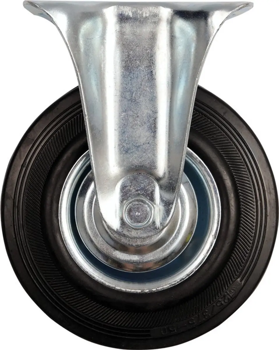 Vorel Vast Meubelwiel 87302 - 100mm - Zwart Rubber - afbeelding 2 van 3