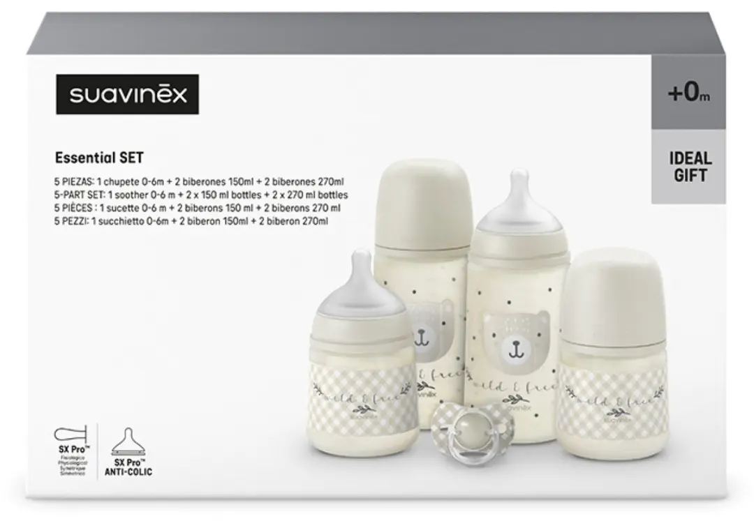 Suavinex Wild&Free Newbornset - 4 Zuigflessen - Beige - afbeelding 4 van 4