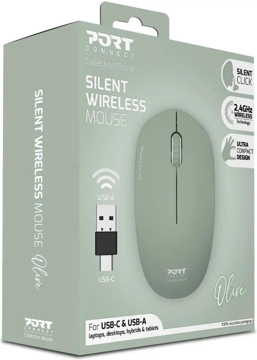 PORT Designs Connect Collection II 900543 Muis - Olive - afbeelding 5 van 6