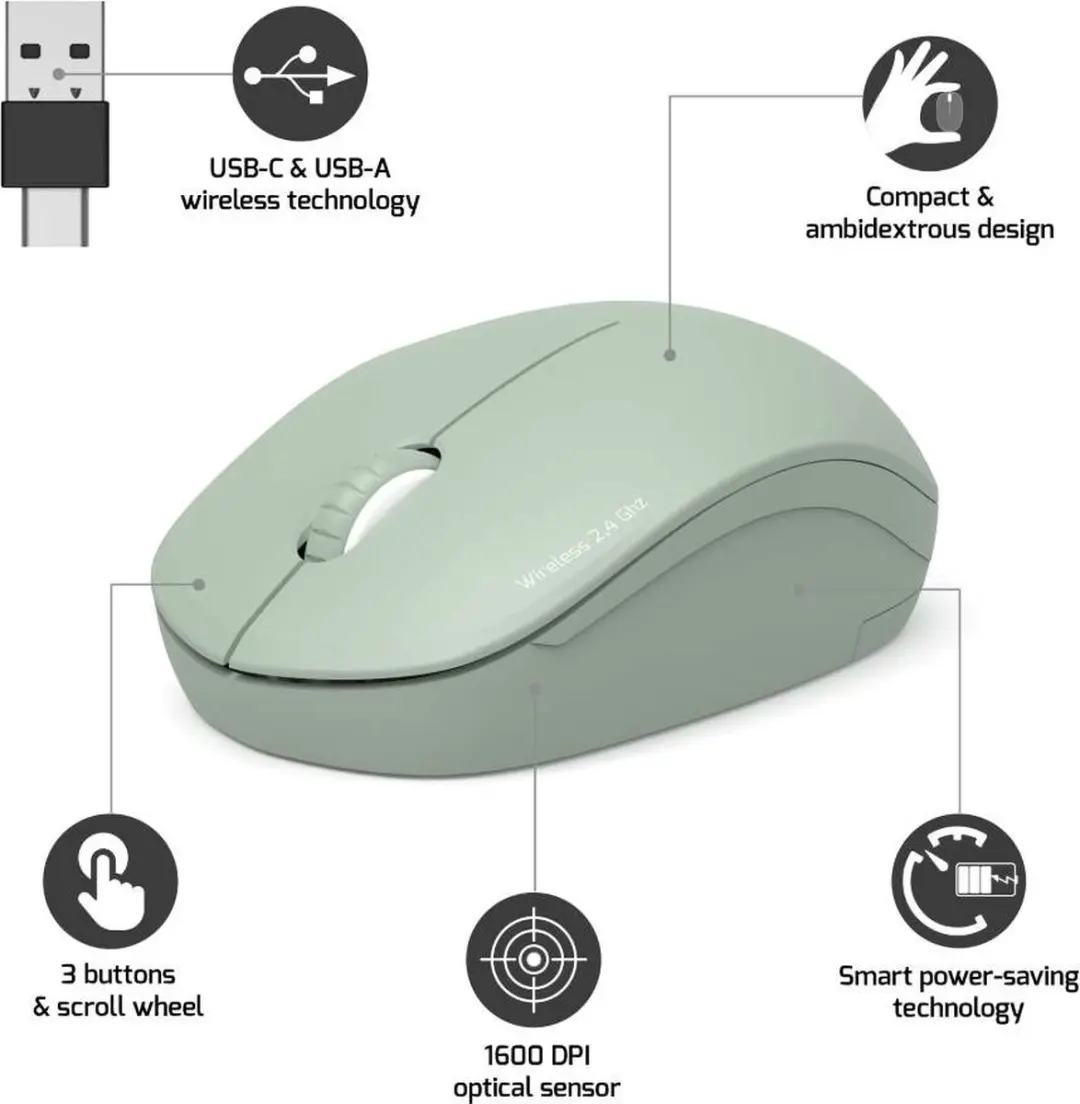 PORT Designs Connect Collection II 900543 Muis - Olive - afbeelding 2 van 6