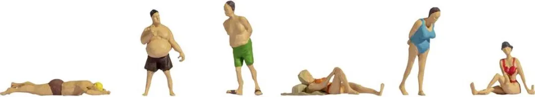 Noch H0 Modelbouwfiguren - Staand/Zittend/Liggend - Geverfd - Multicolor