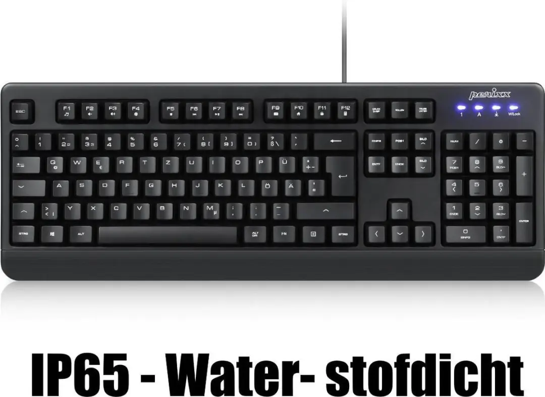 Perixx Periboard 517 B Afwasbaar toetsenbord (IP65) waterdicht toetsenbord