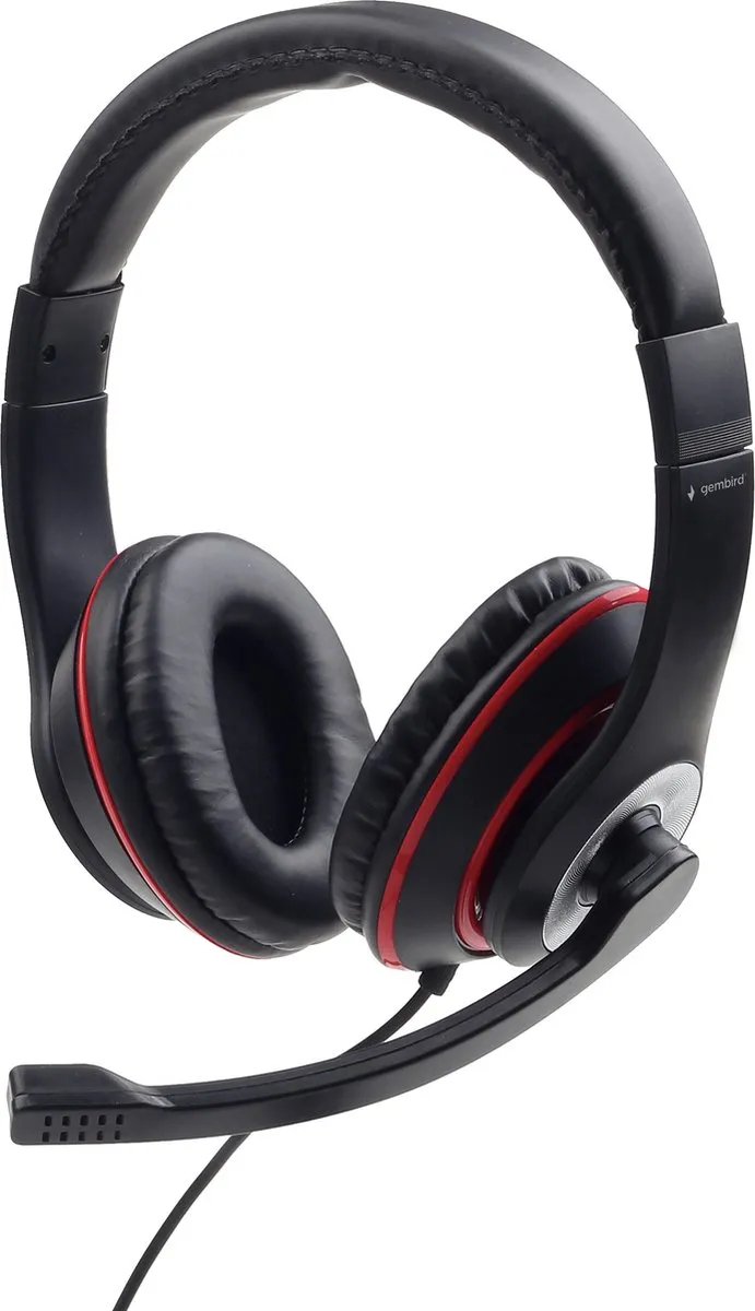 Gembird MHS-03-BKRD Headset - Zwart/Rood
