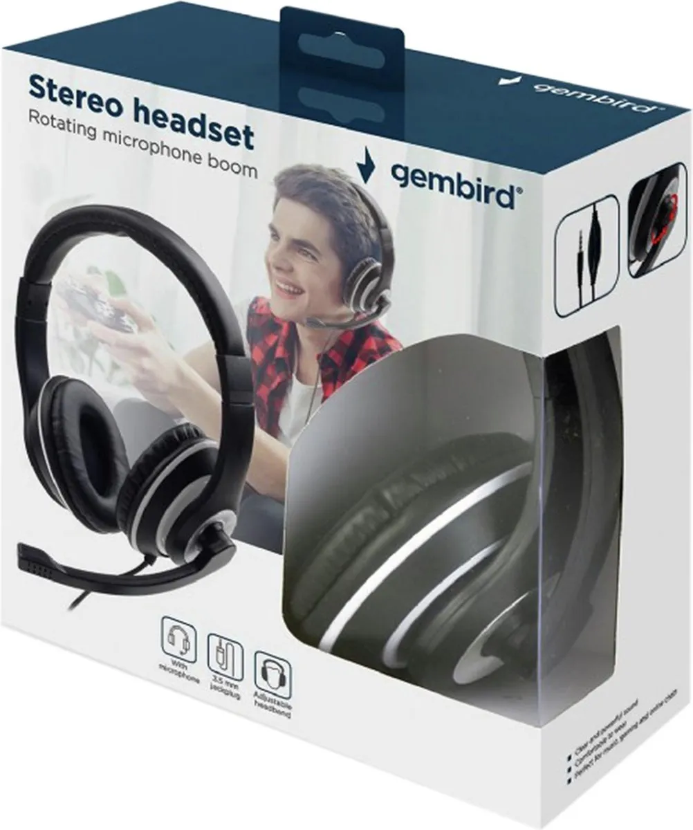 Gembird MHS-03-BKRD Headset - Zwart/Rood