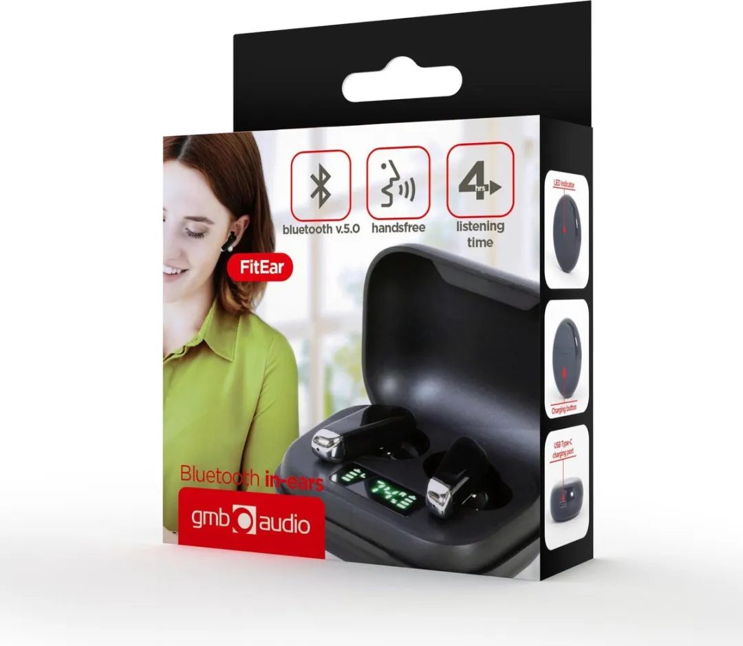 Gembird FitEar-X300B Bluetooth Oordopjes - Zwart