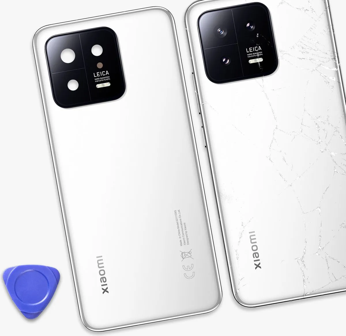 Xiaomi 13 Achterkant Batterijdeksel Wit - 56002400M300