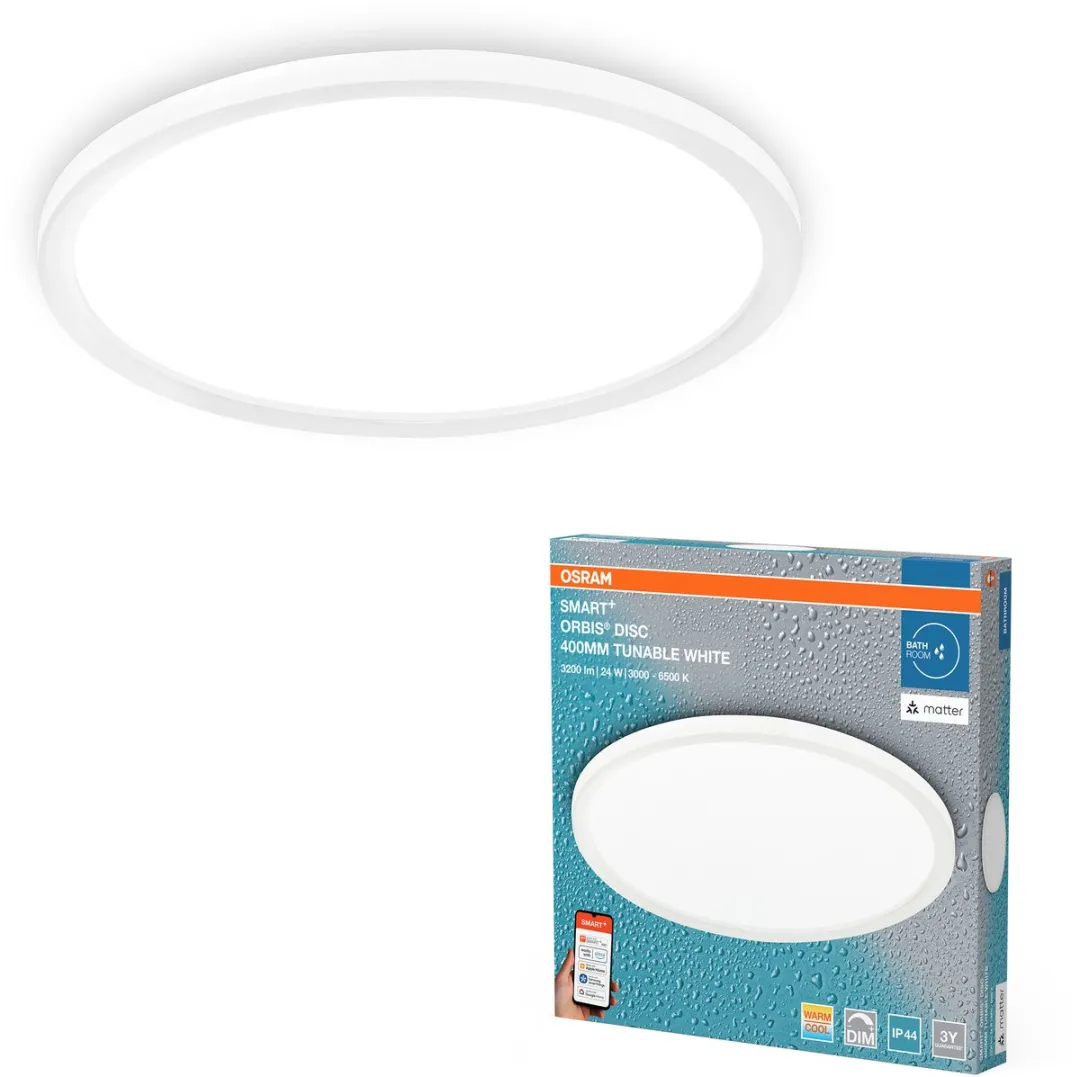 Osram SMART+ Matter Orbis Disc LED Badkamerlamp 24W 1900lm - IP44 Wit