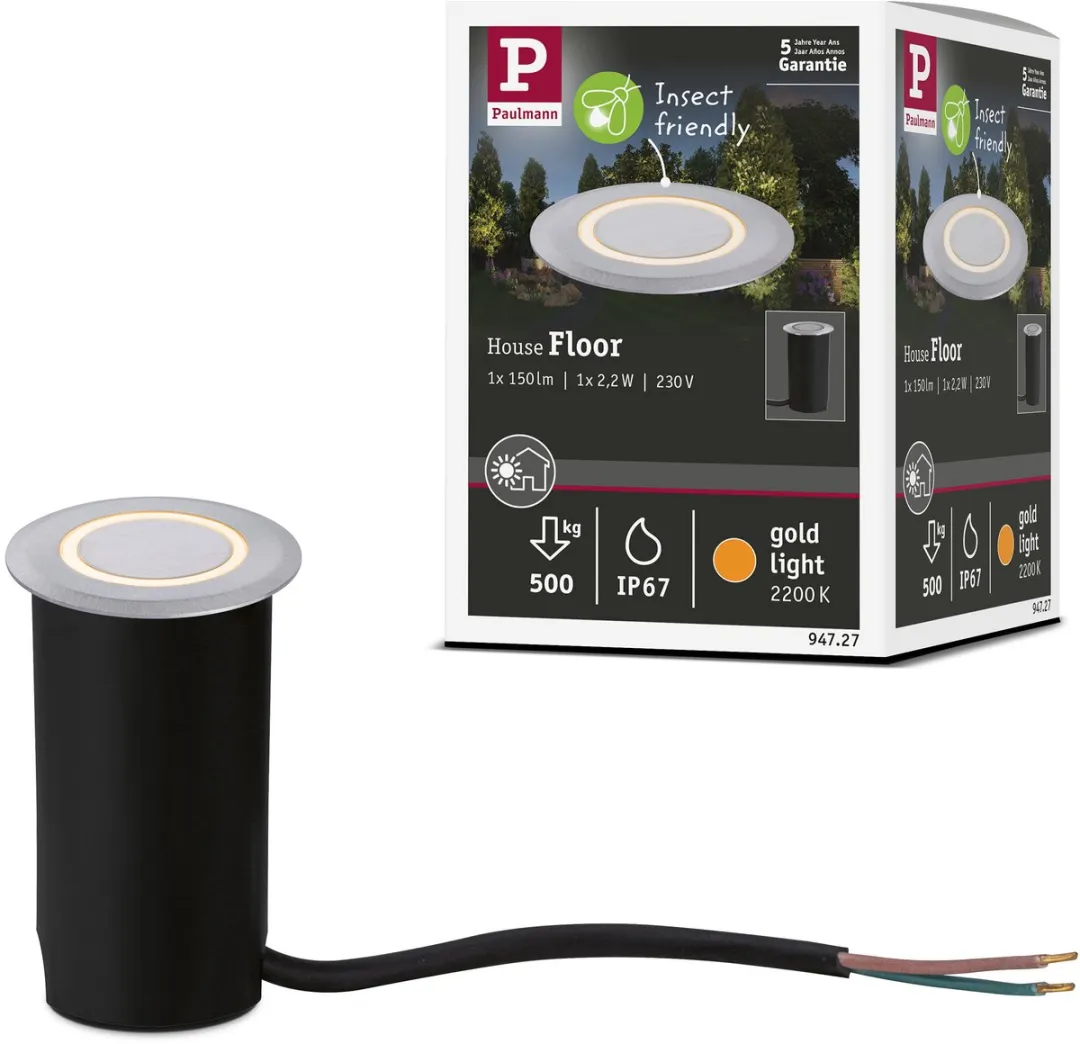 Paulmann LED Grondinbouwlamp Goudlicht 2200K IP67 - 2,2W 15lm