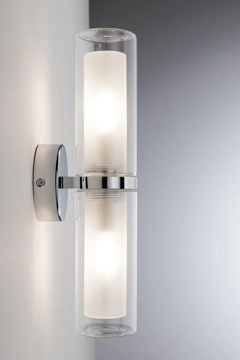 Paulmann Selection Bathroom Wandlamp Luena IP44 - 2x20W - Chroom/Glas - afbeelding 6 van 6