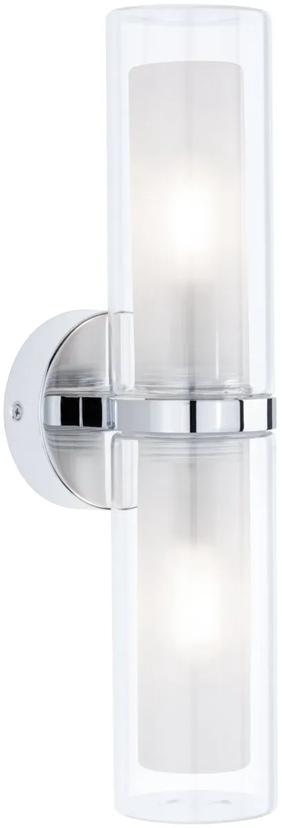 Paulmann Selection Bathroom Wandlamp Luena IP44 - 2x20W - Chroom/Glas