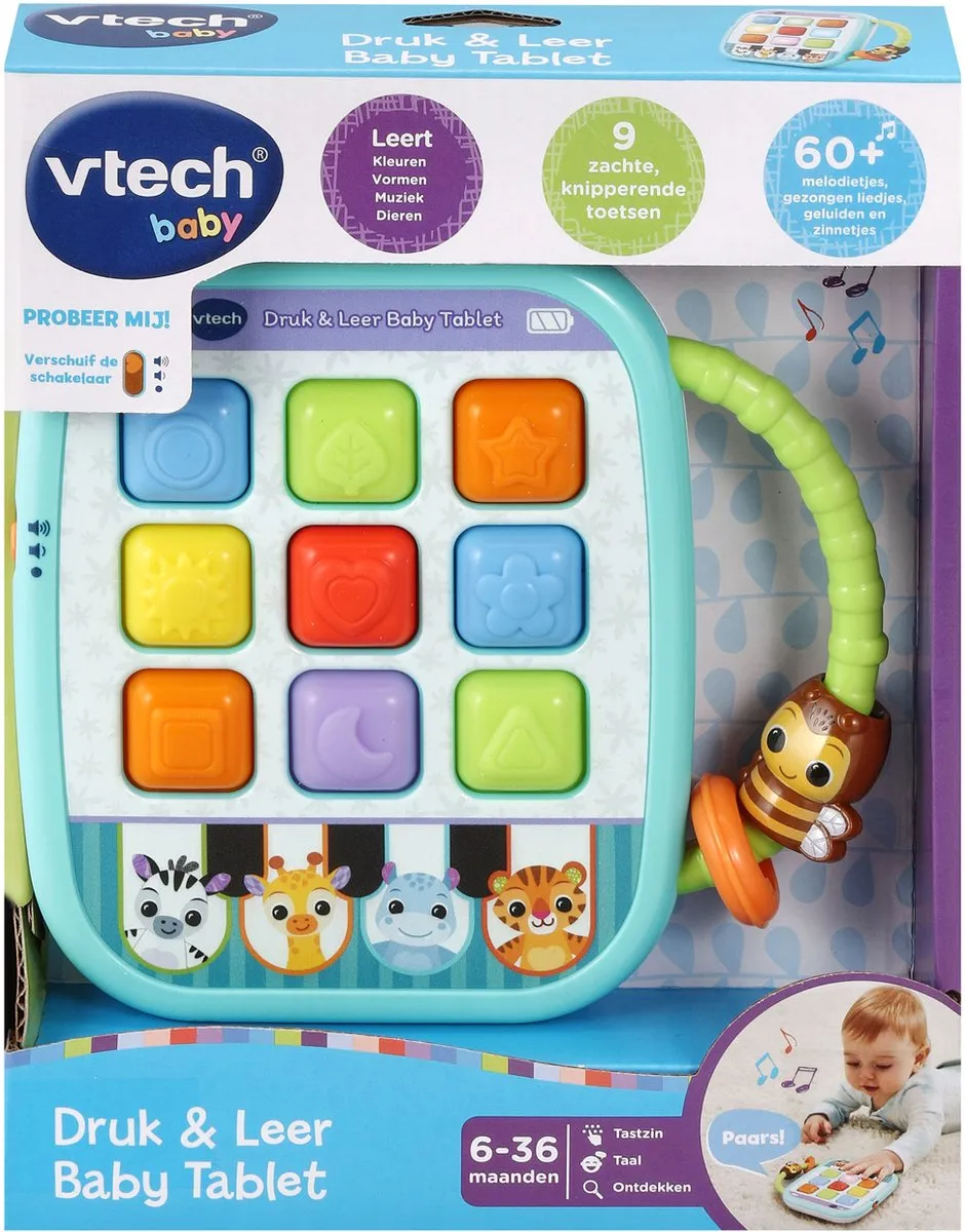 VTech Baby Dierenvriendjes Druk & Leer Tablet 80-540423 - Multicolor
