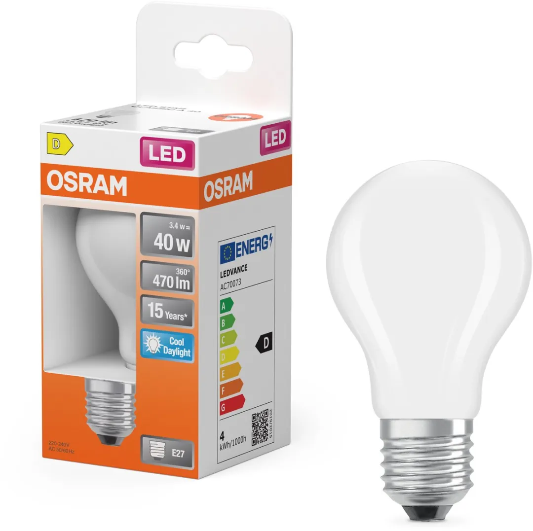 Osram LED-lamp A40 Stervorm 3,4W E27 Mat - 470lm 6500K
