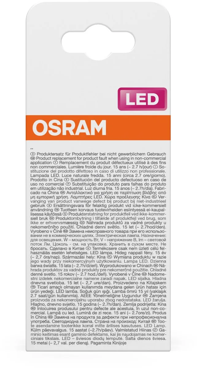 Osram LED-lamp A40 Stervorm 3,4W E27 Mat - 470lm 6500K