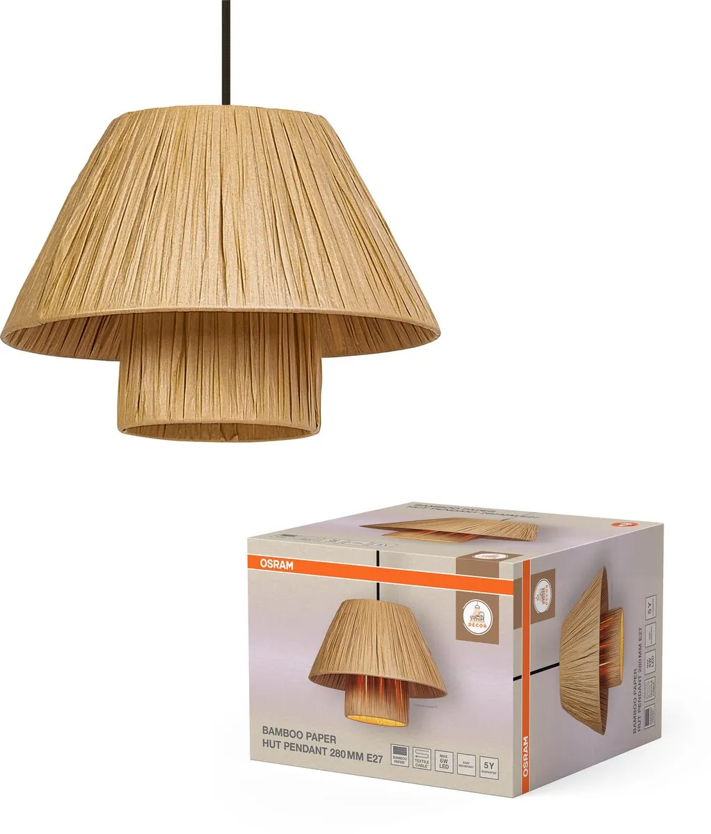 Osram Decor Bamboe Hanglamp E27 280mm - Bruin