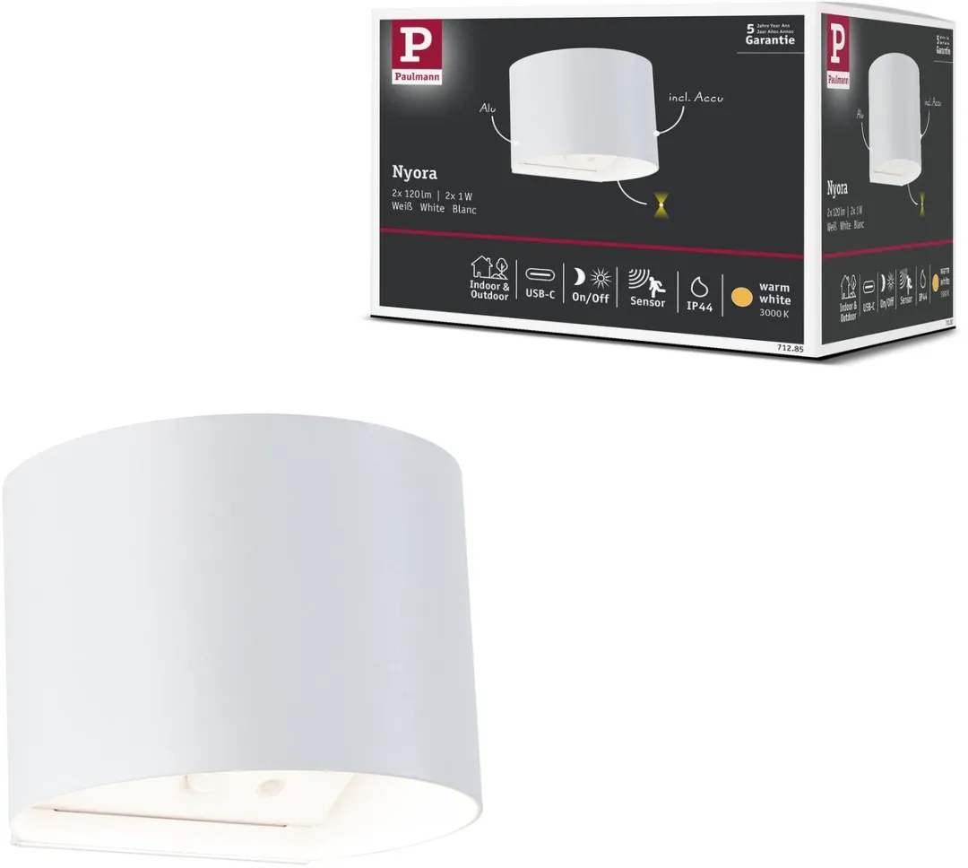 Paulmann Nyora LED Wandlamp Accu IP44