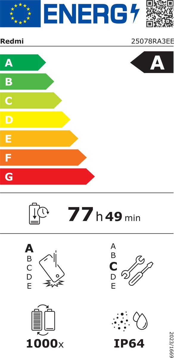 Xiaomi Redmi 15C 4+256GB Smartphone, 6,9" HD+ 120Hz-Scherm, 6000mAh-batterij, 50MP-camera, Zwart, inclusief Beschermhoes